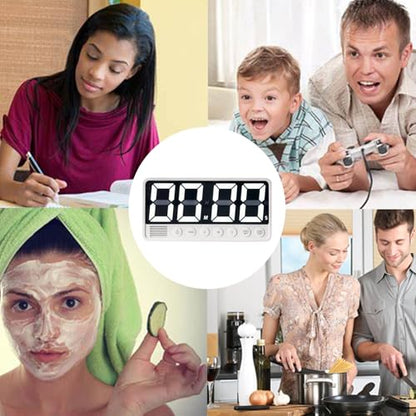 Digital Kitchen Timer, 7.1In Extra Large LED Display Countdown Timer - color: White