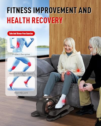 HARISON Under Desk Elliptical Machine with LCD Display for Home