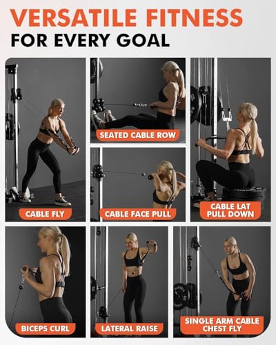 Mikolo Wall Mount Cable Station, Cable Crossover Machine with Dual Pulley System and 19/27 Adjustable Positions for Home Gym Fitness Equipment - color: BLACK, size: G3 Ultra (Aluminum Pulleys)