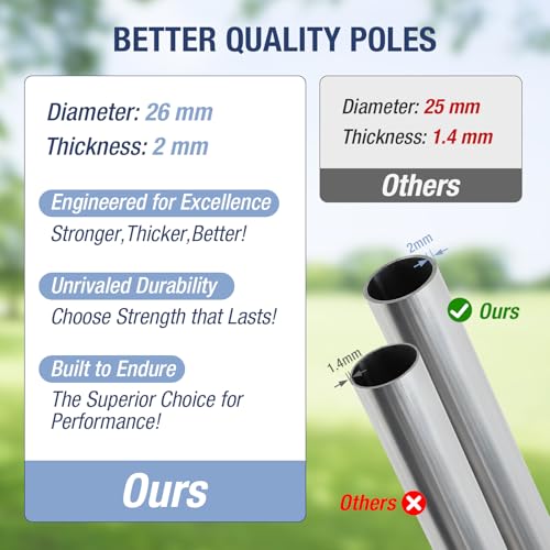 FAHKNS 6PCS Trampoline Replacement Curved/Straight Poles