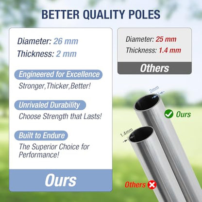 FAHKNS 6PCS Trampoline Replacement Curved/Straight Poles