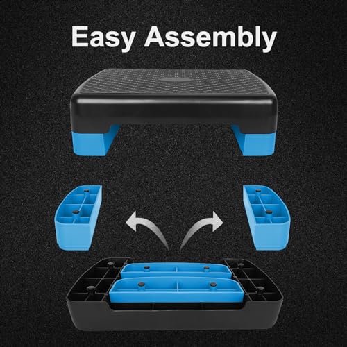 Exercise Workout Aerobic Step Platform Trainer, 18" Aerobic Stepper with 4"-6" Adjustable Height Risers