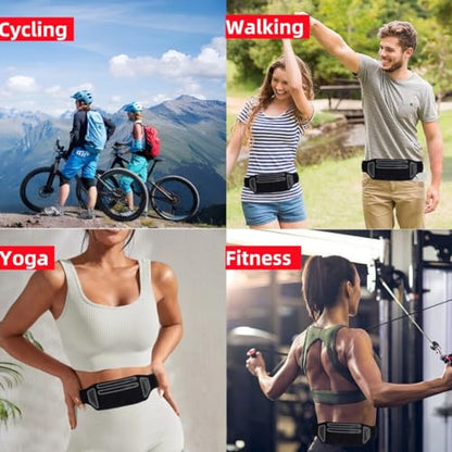Ultra-Slim Waterproof Running Waist Pack with Dual Zipper，Slim Running ， Pouch Waist for Workout Jogging,Travel Money Running Gear Accessories
