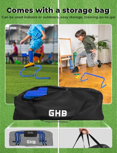 GHB Agility Hurdles 8" Speed Agility Training Hurdles - size: 5 Pack-Blue