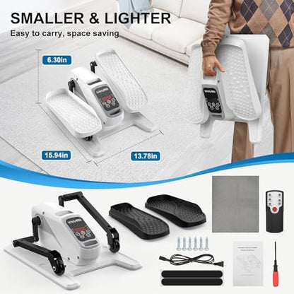Under Desk Elliptical Leg Exerciser While Sitting for Seniors - color: White