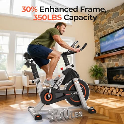 YOSUDA Exercise Bike, Magnetic Friction Stationary Bike with App Training - color: Black