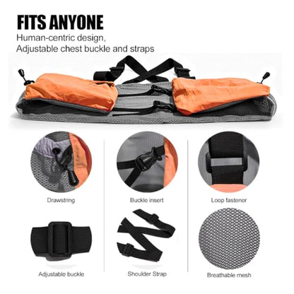 Lightweight Hiking Vest Bag, Multi‑Pocket Adjustable Running Chest Pack, Utility Outdoor Vest Pouch for Women, Men & Kids - color: Red