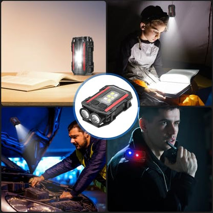 SUNPRO Mini Keychain Flashlight 8 Modes Pocket Flash Light(1, Black)