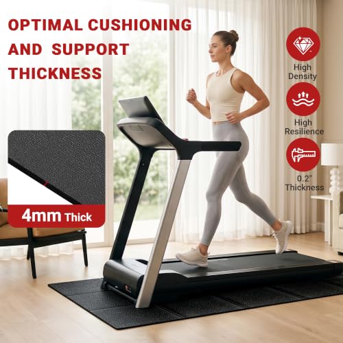 Exercise Bike Mat 70" x 30", 0.2"/0.25" Thick, Compatible with Peloton Bike - size: 78.3"L x 39.4"W x 0.25"Th