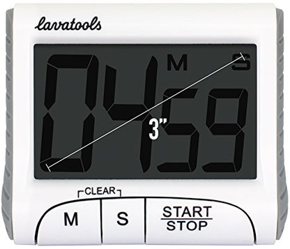 Lavatools KT1 Digital Kitchen Timer & Stopwatch, Large Display, Bold Digits, Simple Operation, Loud Alarm, Magnetic Kickstand for Cooking and Classroom - color: Milk