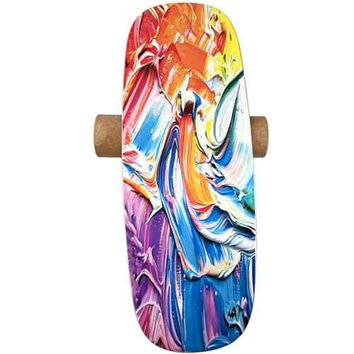 Balance Board with Cork Roller - color: oil painting
