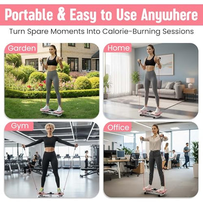 Waist Twister Exercise Fitness Tool, Ab Twister Board with Smart LED Digital Monitor, 300 lbs Capacity, 20dB Ultra-Quiet Noiseless, Anti-Slip Home Gym Equipment for Women Belly Fat Loss - color: pink