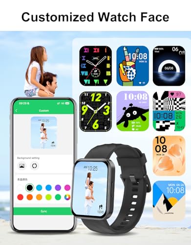 Smart Watch for Women Men, Answer/Make Calls, for iPhone/Android Black - color: Black