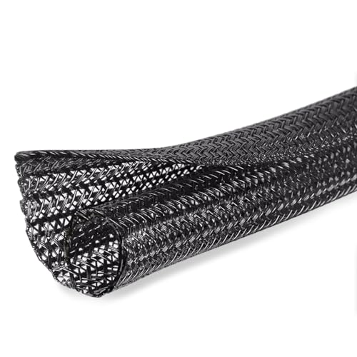 25ft - 1 inch Cable Protector Sleeve Split Wire Loom Tubing for Power, Audio, USB, Cord Management for TV, Computer, Protection from Pets Chewing, Black - color: Black, size: 1"-25ft