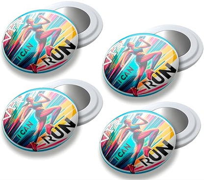 4 Race Bib Magnets for Runners, Race Bib Clips, No Pins, I Can Run - color: I Can Run