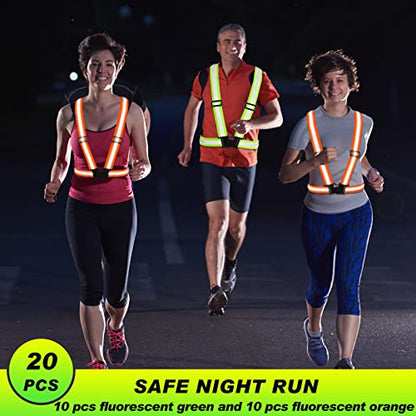 Hercicy Reflective Vest High Visibility Safety Vests Bulk - color: Green, Orange