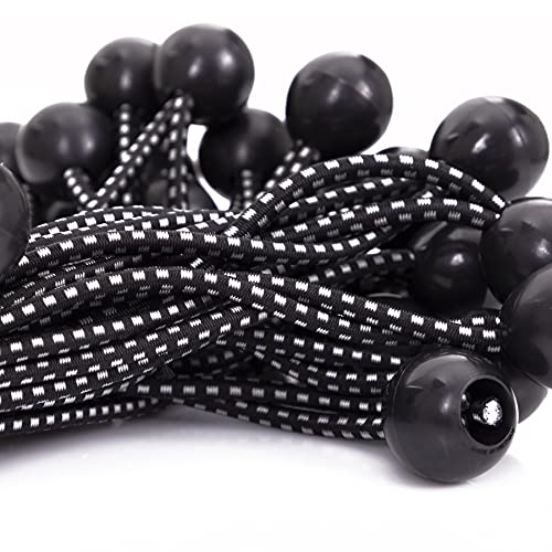 Kotap BB-9B Ball Bungee Cord, Heavy-Duty & Versatile, Indoor & Outdoor, Tarp Tie-Down, Organize & Secure, 9 Inch, Black, 25 Pack - size: 9 Inch, style: 25-Pack