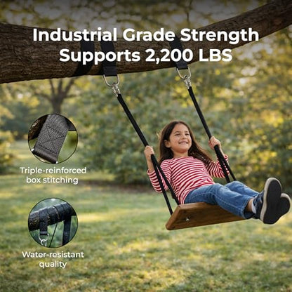 MalloMe Tree Swing Straps & Hammock Straps for Trees – Multi-Purpose Hanging Kit, Heavy Duty Adjustable Tree Strap for Hammocks, Swings & Outdoor Use, Safe for Branch or Between 2 Trees - style: 2200 LB - D-Ring 5FT (Ideal for Swings)