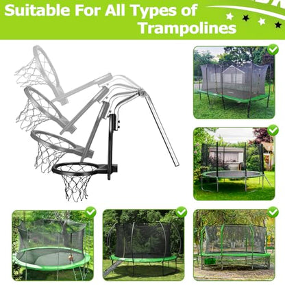 Trampoline Basketball Hoop, with Pump and Mini Balls, Easy to Assemble， Accessory of Trampoline - color: Green