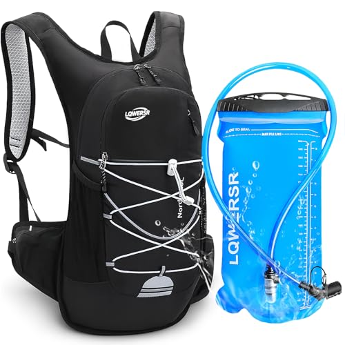 20L Hydration Backpack Pack with 2L Water Bladder Lightweight Hiking Backpack for Women Men, Adjustable Chest Straps Running Hydration Vest for Hiking, Cycling, Climbing - color: Black