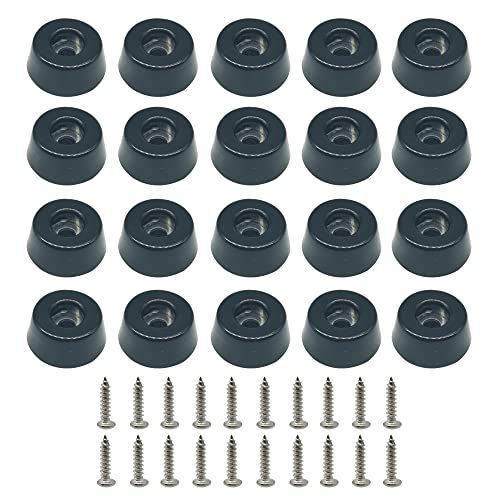 Round Rubber Feet Cutting Board Feet with Stainless Screws Non-Slip Furniture Bumper Pads for Electronics 3/8" H x 13/16" W - 20 Pack - size: 3/8" H x 13/16" W_20 Pack