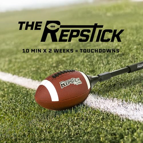 REPSTICK The Original Football Training System for Youth Athletes - Leather Ball with Speed Grip Stick for Perfect Catches Every Play