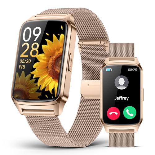 Fitness Activity Tracker for Women Men with Step Counter, Calorie/Distance/Sleep Monitor, IP68 Waterproof for Android iPhone, Silicone Smart Watch Smartwatch with 110+ Sport Modes (Gold) - color: golden