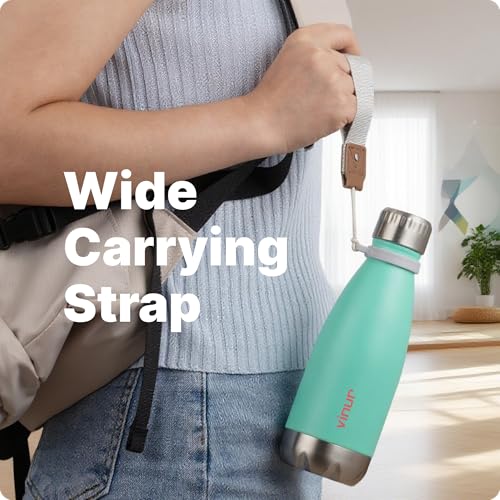 Kids Water Bottle-12 oz Leak Proof Insulated Water Bottle with Carry Rope - color: Teal, size: 12 Ounces