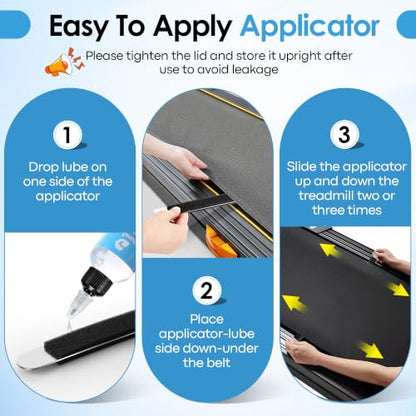 4oz Treadmill Lubricant with 24inch Foldable Applicator, Pure Silicone