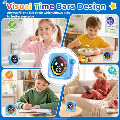 Visual Timer for Kids ADHD, 99-Mins Digital Countdown/Stopwatch Timer, Blue - color: Blue