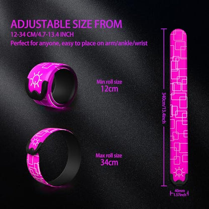 2 Pack LED Armband - Rechargeable Running Lights with Reflective Gear, High Visibility LED Wristband Lights - color: pink