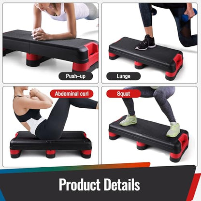 33.5" Foldable Aerobic Step Platform for Home Workout, 3 Heights