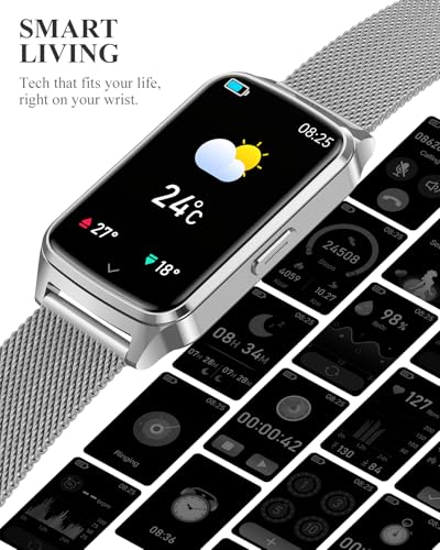 Fitness Tracker Watch for Women Men, Step Counter Compatible with iPhone Android, IP68 Waterproof Activity Tracker with Sleep Monitor, 110+ Sports Pedometer (Cold Steel Silver, 1.57) - color: Cold Steel Silver
