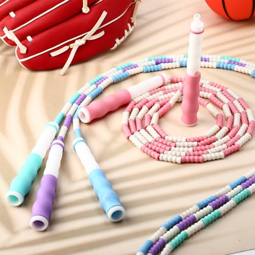 Yunsailing Jump Ropes, 9.2 Ft Adjustable Beaded Rope - color: Light Color