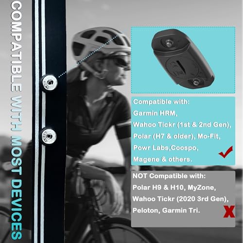 Heart Rate Monitor Replacement Strap Compatible with Polar Garmin Tickr Wahoo Coospo- Heart Rate Monitor Strap Replacement