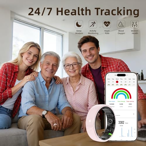 Ceramic Smart Ring for Women,Fitness Tracker with Sleep Monitor - size: 6