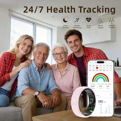 Ceramic Smart Ring for Women,Fitness Tracker with Sleep Monitor - size: 7