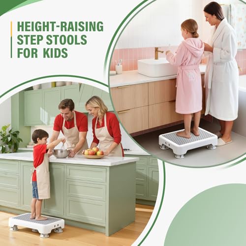 SOYO Mobility One Step Stool Platform for Adults & Elderly, White-Gray - color: White-gray