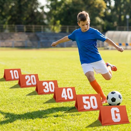 Set of 11 Standing Football Yard Marker-High Visibility Football Field Sign