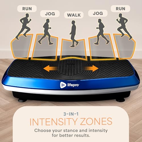 Lifepro Turbo & Hovert 3D Vibration Plate Exercise Machine with 99 Speeds - color: Blue, size: Large