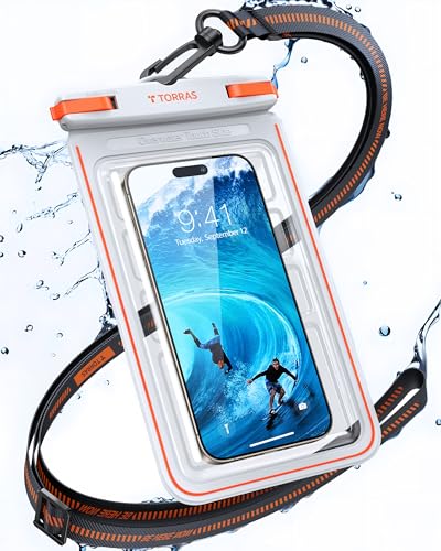TORRAS IPX8 Waterproof Phone Pouch Floating, Underwater Touch Screen, White - color: 1 Pack-White