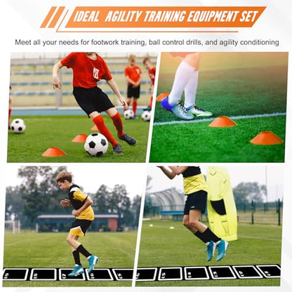 Agility Ladder Set 15ft Rubber Non-Slip Agility Training Ladder with 10Cone