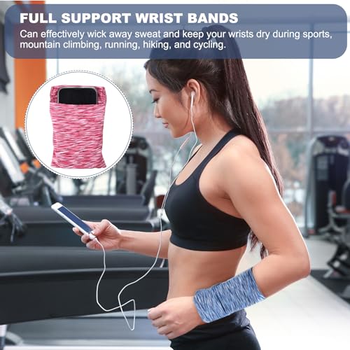 PATIKIL Wrist Pouch Wrist Wallet Sports Wristband Wallet with Zipper Pocket for Running Jogging Hiking Cycling Yoga - color: Rose Red