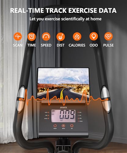 THERUN Elliptical Exercise Machine, Cardio Climber Elliptical Machine for Home, Stair Stepper Elliptical Training Machines w/ 13LBS&18LBS Flywheel, 16 Levels Resistance - color: 18LBS Flywheel Grey