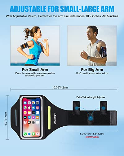 GUZACK Running Armband with Key Pouch & Card Slot, Up to 6.9" - color: 3D Upgrade (Up to 6.9"), size: M