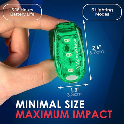 EverLightFX USB Rechargeable LED Safety Light (2 Pack) by Apace - Super Bright Bike Tail Light Works Brilliantly as Running Light for Joggers, Pets, Bicycle Strobe or Rear Clip On Lights - color: Green