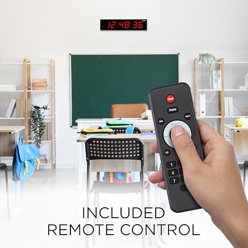 Ivation Oversized Digital Wall Clock with Large LED Display & Timer, 24" - color: Red, size: 24" Inch