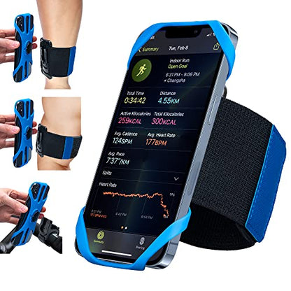 Cikyner 3 in 1 Running Armband, 360° Rotatable & Detachable Sports Armband - color: G4Blue