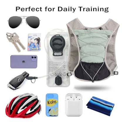 Hydration Running Vest for Women Men, Water Vest Backpack 2L, Lightweight Hydration Pack Water Backpack for Hiking, Trail Marathon Race
