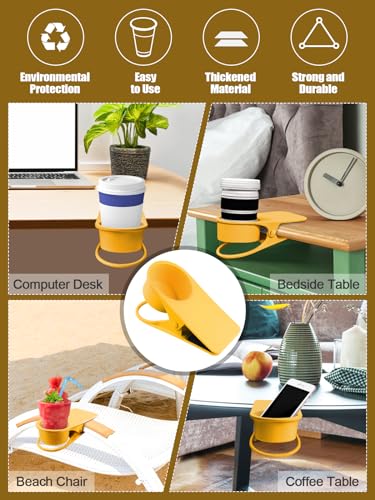 2PCS Clip on Cup Holder for Chair, Kalolary Desk Drink Holder Clamp, Yellow - color: 1PCS Yellow